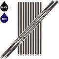 Jaymo Replacement for Cross 8518 and Schmidt 635 - Measures 2.625 in / 67 mm Long - D (D1) Standard Multifunction Mini Ballpoint Pen Refill - 6 Black + 6 Blue