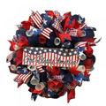 Independence Day Decorations American Wreath - USA July 4th Wreath Glory Patriotic American Flag Wreath for Front Door Window 4th of July Red White and Blue Veterans Day Memorial Day Home Decor