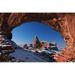 Posterazzi Winter Snow Covers Turret Arch Looking Through The North Window Formation At Arches National Park - Utah - USA Poster Print