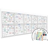 Large Dry Erase Wall Calendar - 36 x 96 - Undated Blank 2022 Reusable Yearly Calendar - Giant Whiteboard Year Poster - Laminated Office Jumbo 12 Month Calendar