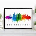 Pera Print San Francisco Skyline California Poster San Francisco Cityscape Painting Unframed Poster San Francisco California Poster Home Office Wall Decor - 27x40 Inches