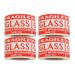 Infi-Touch Red Fragile Glass Handle with Care Thank You 2x3 Semi Gloss Stickers 4 Rolls