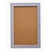 36 in. x 36 in. 1-Door Satin Aluminum Frame Enclosed Bulletin Board - Natural Cork