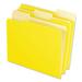 Pendaflex Interior File Folders 1/3-Cut Tabs: Assorted Letter Size Yellow 100/Box (421013YEL)