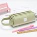 Danhjin Portable Large-capacity Double-layer Pencil Case Solid Color Pencil Case Pencil Case Pencil Pouch Handheld Pen Bag Cosmetic Portable Gift for Office School Teen Girl Boy Men Women Adult