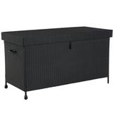 Grand Patio 170 Gallons Wicker Deck Box w/ Wheels Wicker/Rattan in Brown | 33.46 H x 63.4 W x 27.2 D in | Wayfair WZY-785.0070.002.002-TH