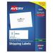 Avery Copier Mailing Labels Copiers 2 x 4.25 White 10/Sheet 100 Sheets/Box (5352)