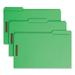 Smead Top Tab Colored Fastener Folders 0.75 Expansion 2 Fasteners Legal Size Green Exterior 50/Box