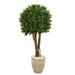 Nearly Natural 52in. Boxwood Artificial Topiary Tree in Planter (Indoor/Outdoor)