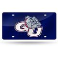 Gonzaga Bulldogs Blue Mirrored Laser Cut License Plate Laser Tag