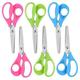 OneName Left-Handed Kids Scissors 6 Pack 5 Inch Left hand scissors for child School Student Scissors Stainless Steel Sharp Blade Soft Comfort-Grip Handles Blunt Lefty Safety Scissors for Kids Scissor