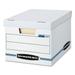 Bankers Box STOR/FILE Basic-Duty Storage Boxes Letter/Legal Files 12.5 x 16.25 x 10.5 White/Blue 4/Carton (0070308)