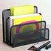 Desk Mail Organizer File Holder Letter Sorter with 3 Vertical Upright Metal Mesh Compartments Document Filing Folders Mail P