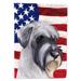 Standard Schnauzer White American Flag Flag Canvas House Size