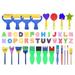 XZNGL Kids Art & Craft 47 Pieces Sponge Painting Brushes Kids Painting Kits Early DIY On Clearance