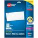 Avery Easy Peel Return Address Labels Sure Feed Technology Permanent Adhesive 1/2 x 1-3/4 800 Labels (18167)