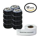 12 Rolls of Dymo 30327 Compatible White (1-up) File Folder Labels for LabelWriter Label Printers 9/16 x 3-7/16 inch (130 Labels Per Roll)