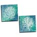 Gango Home Decor Coastal Echoes Coral I & IV by Paul Brent (Ready to Hang); Two 12x12in Hand-Stretched Canvases