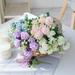 Visland Artificial Flowers 5PCS Fake Peony Silk Hydrangea Bouquet Decor Plastic Carnations Realistic Flower Arrangements Wedding Decoration Table Centerpieces