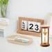 CNKOO Wooden Perpetual Desk Calendar - Home and Office Decor Wooden Page-turning Calendar and Three-minute Hourglass Ornament Study Desk Decoration