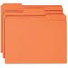 Business Source 1/3 Tab Cut Recycled Top Tab File Folder - Orange - 10% Recycled - 100 / Box | Bundle of 10 Boxes