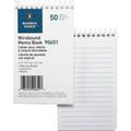 Business Source Wirebound Memo Books - 50 Sheet(s) - Wire Bound - 5 x 3 Sheet Size - White - White Sheet(s) - 1 Dozen | Bundle of 10 Dozen