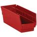 Box Partners Plastic Shelf Bin Boxes 11 5/8 x 4 1/8 x 4 Red 36/Case BINPS102R