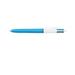 BIC 4-Color Ink Refillable Retractable Ballpoint Pen 1 mm Medium Tip Blue/White Barrel