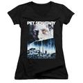 Pet Sematary Poster Art Junior Women s V-Neck T-Shirt Black