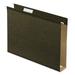 Extra Capacity Reinforced Hanging File Folders with Box Bottom 2 Capacity Letter Size 1/5-Cut Tabs Green 25/Box | Bundle of 10 Boxes