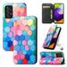 Case for Samsung Galaxy S21 Ultra Case Galaxy S21 Ultra Case Wallet Case PU Leather and Hard PC RFID Blocking Slim Durable Protective Phone Case Cover For Samsung Galaxy S21 Ultra Rainbow Cube