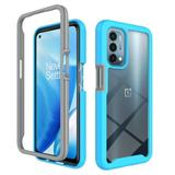 OnePlus Nord N200 5G Case 6.49 Plastic and Silicone Hard Case with [Acrylic Clear Back] Protective Rugged Cover Shockrpoof Phone Case for OnePlus Nord N200 5G 6.49 Inch 2021 Release (Light Blue)