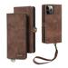 Magnetic Wallet Case for iPhone 13 Flip Case Luxury PU Leather Cover ID Cash Credit Card Slots Holder Carrying Pouch Folio Flip Case for Apple iPhone iPhone 13 Brown