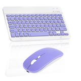 Rechargeable Bluetooth Keyboard and Mouse Combo Ultra Slim Full-Size Keyboard and Ergonomic Mouse for Dell Inspiron Laptop and All Bluetooth Enabled Mac/Tablet/iPad/PC/Laptop - Violet Purple