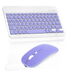 Rechargeable Bluetooth Keyboard and Mouse Combo Ultra Slim Full-Size Keyboard and Ergonomic Mouse for Phones and All Bluetooth Enabled Mac/Tablet/iPad/PC/Laptop - Violet Purple