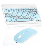 Rechargeable Bluetooth Keyboard and Mouse Combo Ultra Slim Full-Size Keyboard and Ergonomic Mouse for Dell Inspiron 17 3793 Laptop and All Bluetooth Enabled Mac/Tablet/iPad/PC/Laptop - Sky Blue