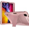 For Apple iPad Pro 11 2nd Generation 2020 / iPad Air 4th Generation 2020 Dual Layer Protective Shockproof Kickstand with Pen Holder Heavy Duty Case Cover Rose Gold