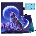 For Onn Pro 10.1 10.5 / iPad 9.7/ iPad 10.2 10.5/ Samsung Galaxy Tab 10.5/ Rca/ Fire HD 10 11th Gen and More 10.1 Tablet Allytech PU Leather Universal Case for All 9.5 - 10.5 inch Tablet- Wolf