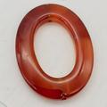 Carnelian Agate Oval Picture Frame Bead | 40x30x5mm | Red/Orange | Oval | 1 Bd |