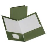 Two-Pocket Laminated Folder 100-Sheet Capacity 11 X 8.5 Metallic Green 25/box | Bundle of 2 Boxes