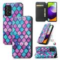 Case for Samsung Galaxy S21 FE Case Galaxy S21 FE Case Wallet Case PU Leather and Hard PC RFID Blocking Slim Durable Protective Phone Case Cover For Samsung Galaxy S21 FE Purple Rhombus