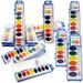 Color Swell Bulk Watercolor Paint Packs and Quality Wood Brushes 18 packs 8 Washable Colors per pack