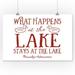 Pewaukee Wisconsin - What Happens at the Lake - Lantern Press Artwork (16x24 Giclee Gallery Print Wall Decor Travel Poster)