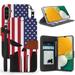 BC Pocket Wallet [Card Slots & ID Window] Case for Samsung Galaxy A13 5G - USA Skull Flag