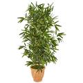 Nearly Natural 4.5-Ft. Bamboo Artificial Tree in Terra Cotta Planter (Real Touch) UV Resistant (Indoor/Outdoor)