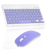 Rechargeable Bluetooth Keyboard and Mouse Combo Ultra Slim Full-Size Keyboard and Ergonomic Mouse for Tecno Spark 5 pro and All Bluetooth Enabled Mac/Tablet/iPad/PC/Laptop - Violet Purple