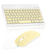 Rechargeable Bluetooth Keyboard and Mouse Combo Ultra Slim Full-Size Keyboard and Ergonomic Mouse for Dell Latitude 3000 3520 Laptop and All Bluetooth Enabled Mac/Tablet/iPad/PC/Laptop -Banana Yellow