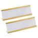 2x7inch Aluminum Name Plate Holder 2Pcs with White Blank Engraved Name Plate Gold Tone