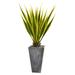 Nearly Natural Agave Artificial Plant in Gray Planter