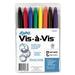 Expo Vis-a-Vis Wet Erase Marker Set Fine Tip Assorted Colors 8 Count